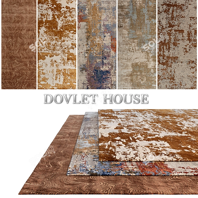 Luxurious Carpets Collection: DOVLET HOUSE - Set of 5 (Part 328) 3D model image 1