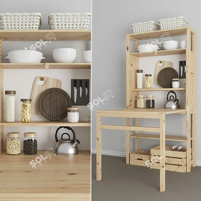 Ikea IVAR Folding Table - Space-saving Solution 3D model image 1