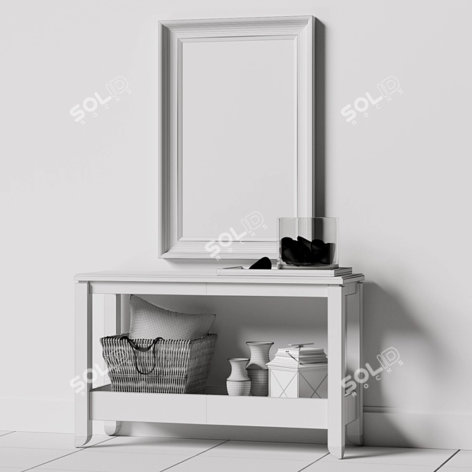 Havsta Console Table with Hemnes Mirror 3D model image 3