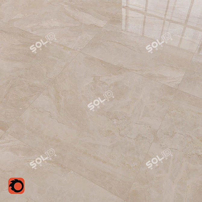 Beige Marble Meloren Floor Tile 3D model image 2