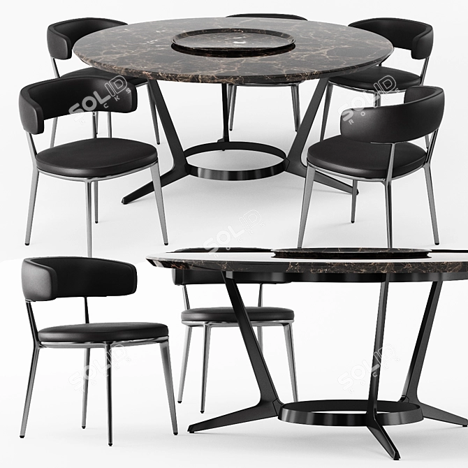 Elegant Caratos Chair by Maxalto 3D model image 1