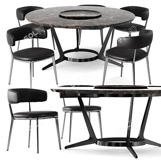 Elegant Caratos Chair by Maxalto 3D model image 4