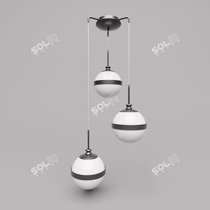 Globo 813137: Elegant Black Pendant 3D model image 1