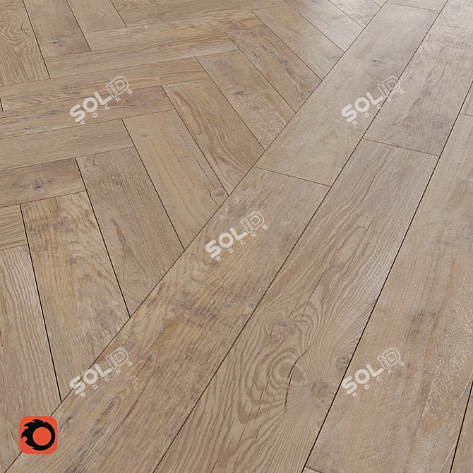 Golden Tile Timber Wood Floor Tile 3D model image 1