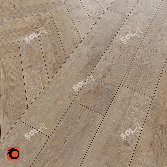 Golden Tile Timber Wood Floor Tile 3D model image 2