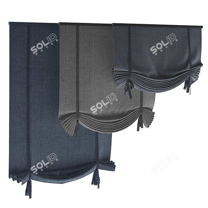 Title: Elegant Roman Blinds 3D model image 1