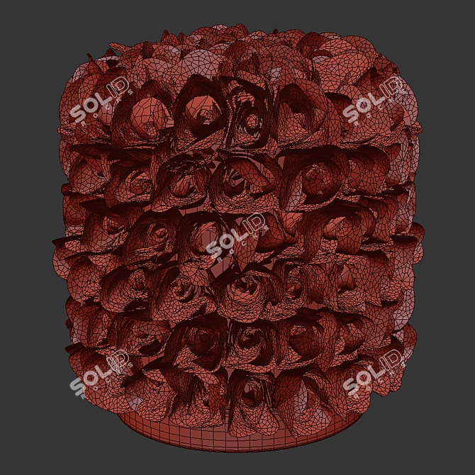 Elegant Floral Pouf 3D model image 3