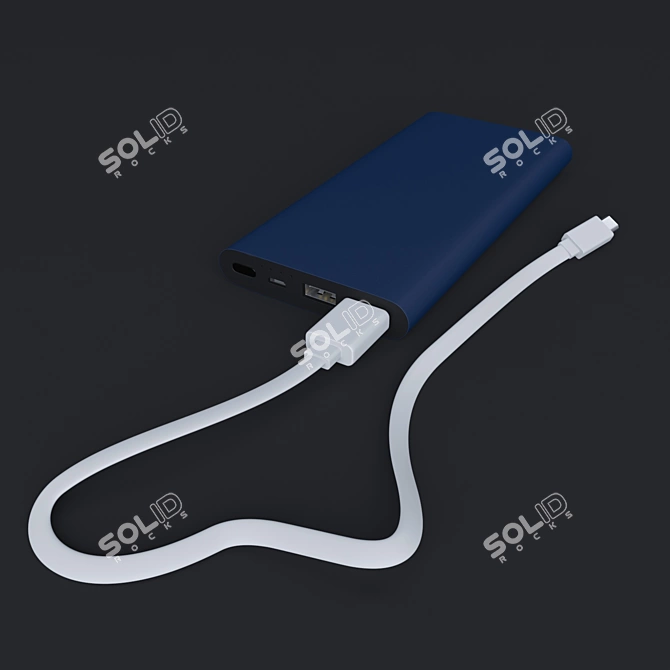 Xiaomi 10000mAh Power Bank: Sleek & Reliable Charging 3D model image 1