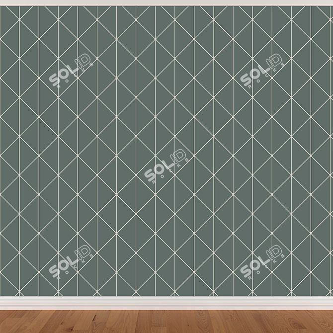 Seamless Wallpaper Set: 3 Colors 3D model image 2