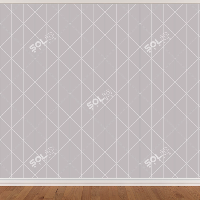 Seamless Wallpaper Set: 3 Colors 3D model image 3