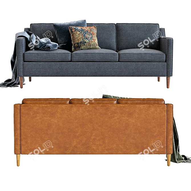 West Elm Hamilton Leather Sofa 3D model image 2