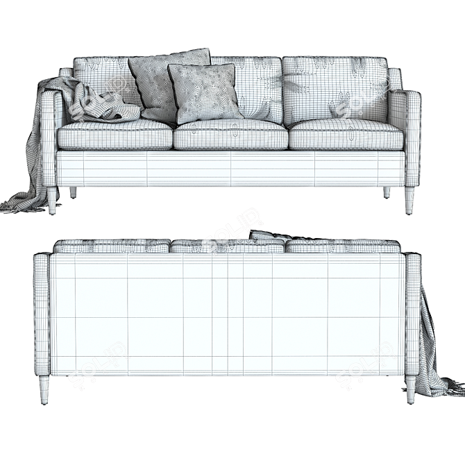 West Elm Hamilton Leather Sofa 3D model image 3