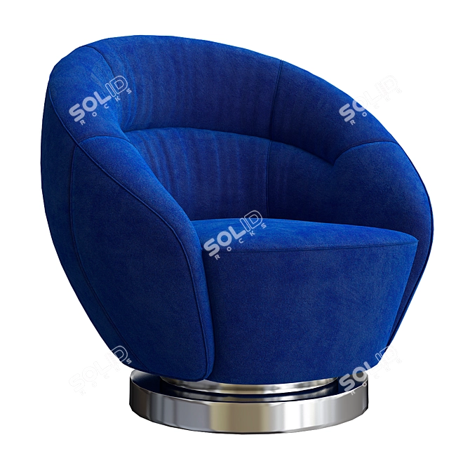 Sleek Swivel Chair: REA 51 Poltrona 3D model image 1