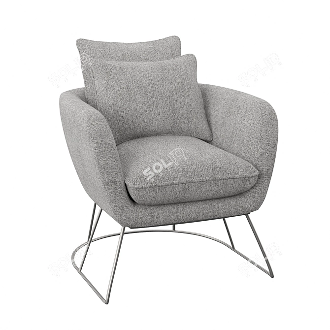 Elegant Ergonomic Arm Chair 3D model image 2