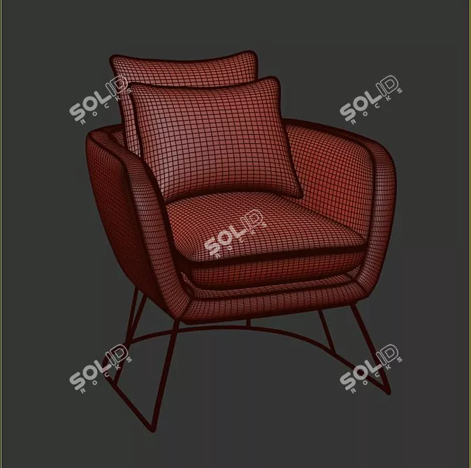 Elegant Ergonomic Arm Chair 3D model image 3