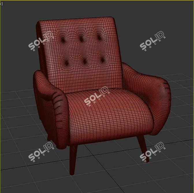 Elegant Comfort Armchair 3D model image 3