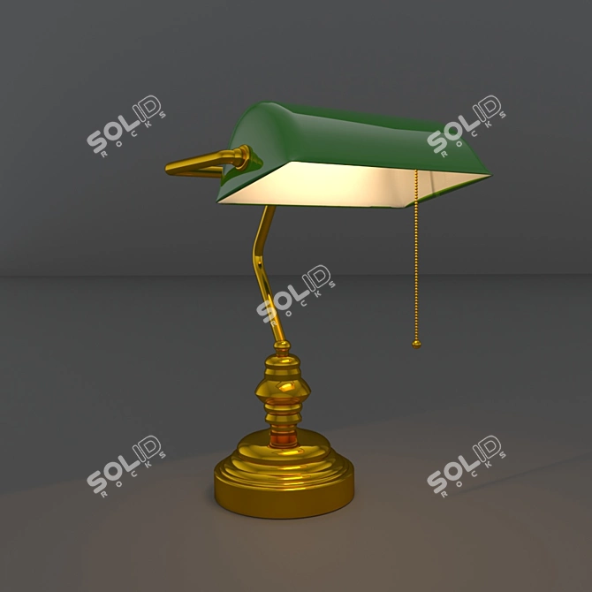 Classic Banker Desk Lamp 3D model image 1