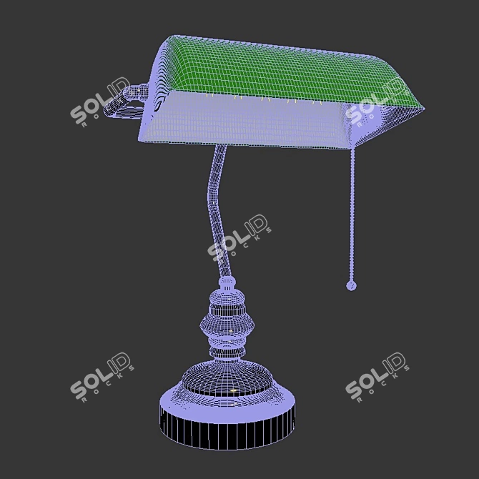 Classic Banker Desk Lamp 3D model image 2