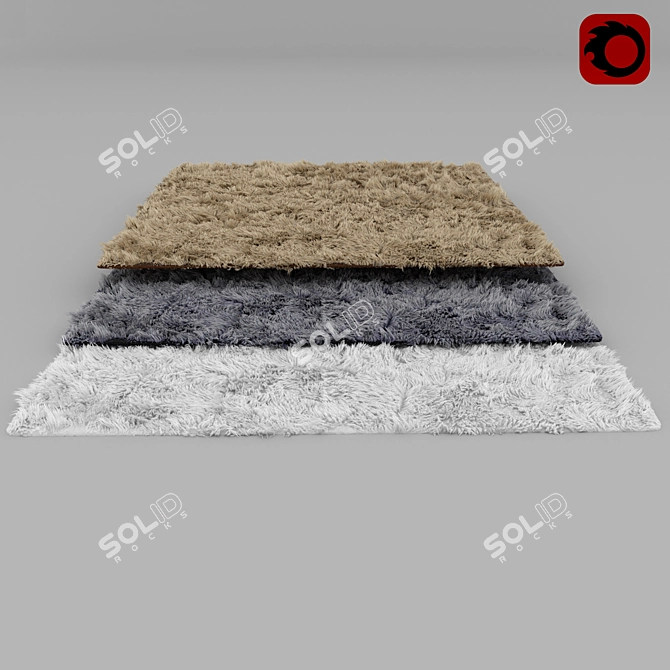 Luxurious Faux Fur Carpet 3D model image 1