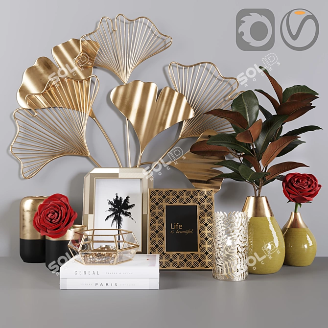 Elegant Decor Set 17 3D model image 1