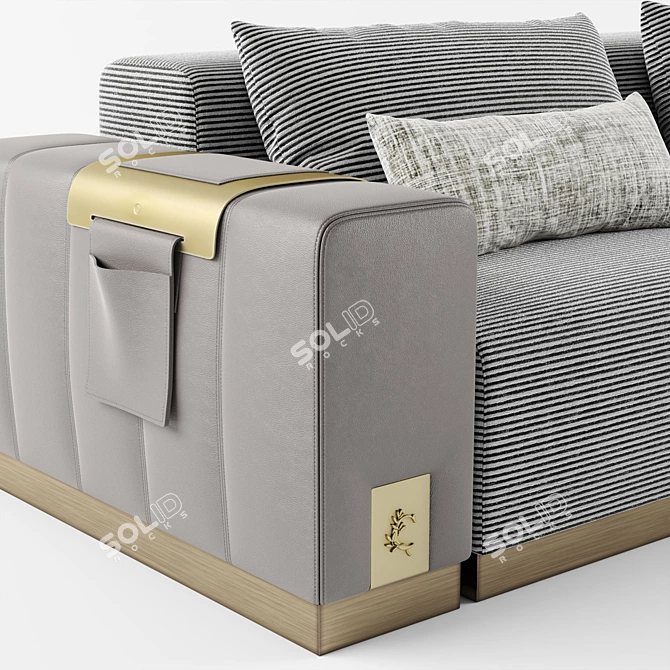 Luxury Leather Corner Sofa 3D model image 2