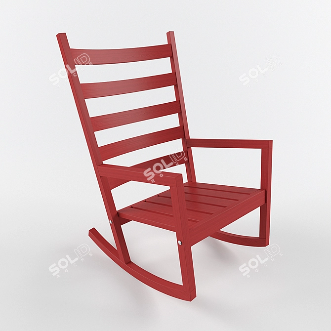 Indoor/Outdoor Red Rocking Chair 3D model image 1