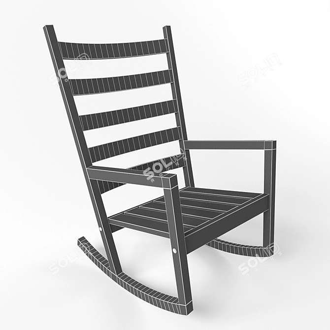 Indoor/Outdoor Red Rocking Chair 3D model image 2