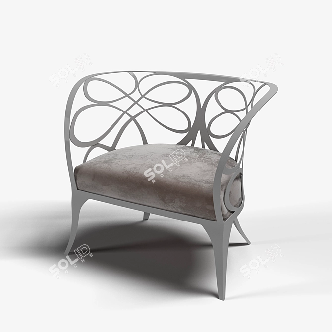 Elegant NOÈ Armchair 3D model image 3