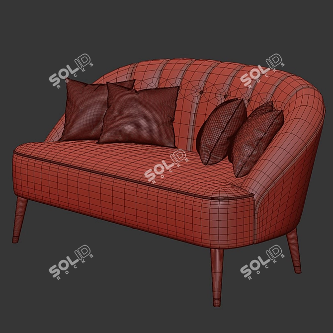 Forest Green Velvet Margot: British Luxury Sofa 3D model image 3