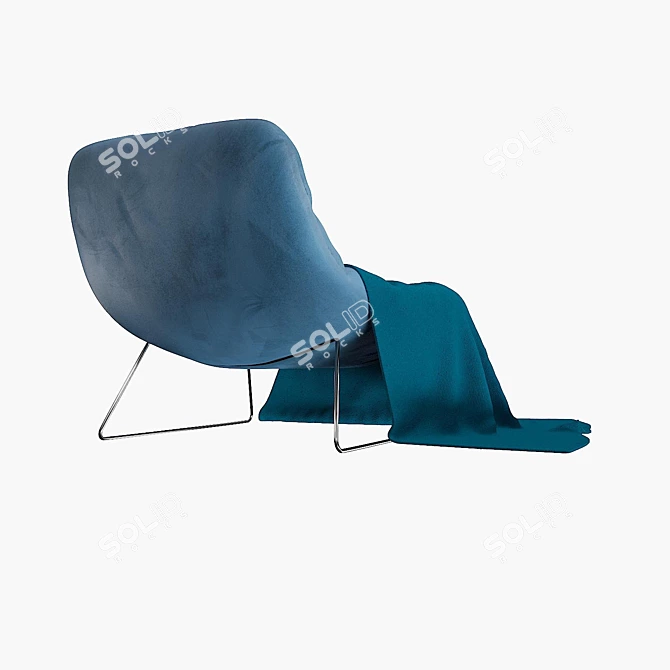 Luxurious Velvet Restchair 3D model image 3