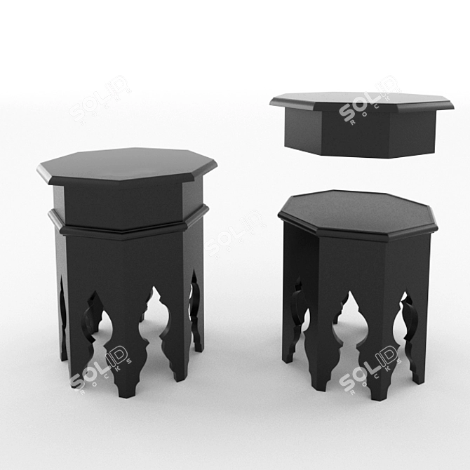 Exquisite Moroccan Coffee Table 3D model image 1