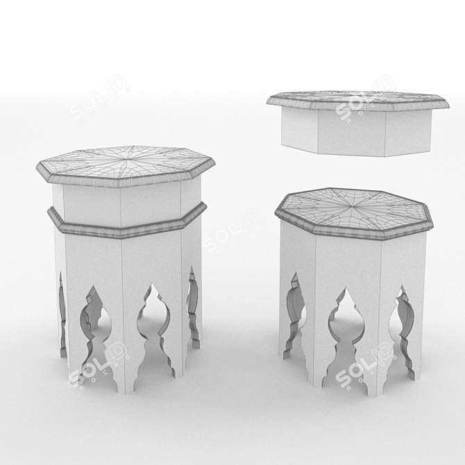 Exquisite Moroccan Coffee Table 3D model image 2