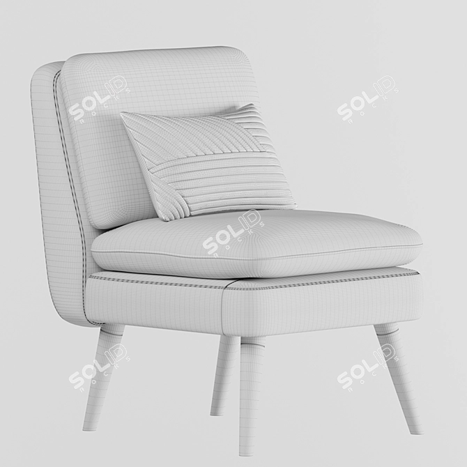 Modern Marshmallow Grey Accent Chair 3D model image 3