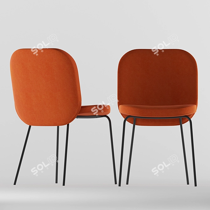 Elegant Safia Chair and Tandil Dining Table Set 3D model image 2