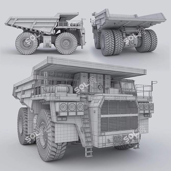 BelAZ 75601 Quarry Dump Truck 3D model image 3