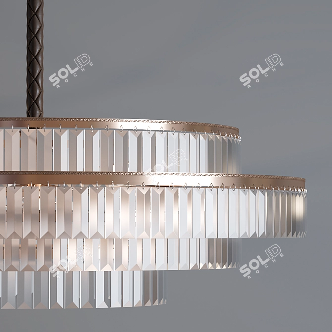 Elegant Glass and Metal Pendant 3D model image 2