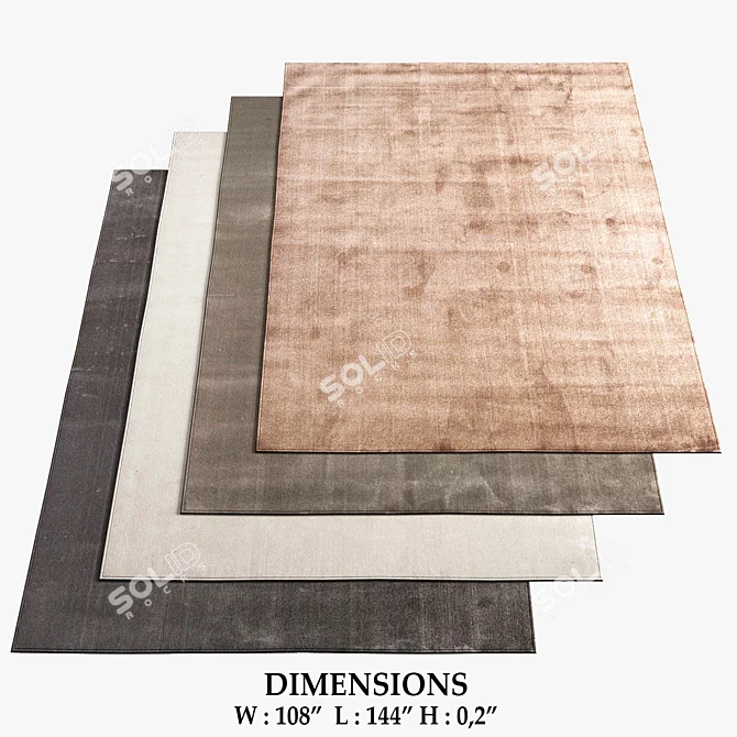 Manifold Rugs: Brown, Grey, Cream, Black 3D model image 1