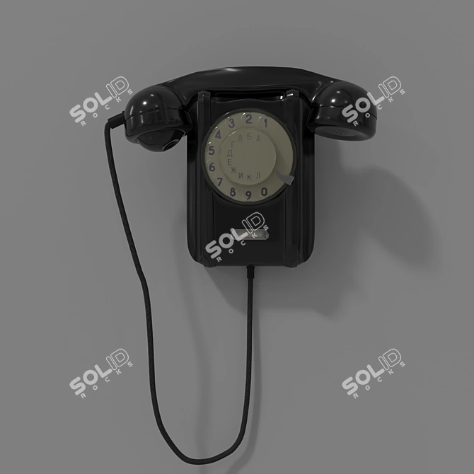 Classic Wall Phone 3D model image 1