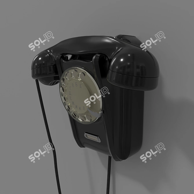 Classic Wall Phone 3D model image 2