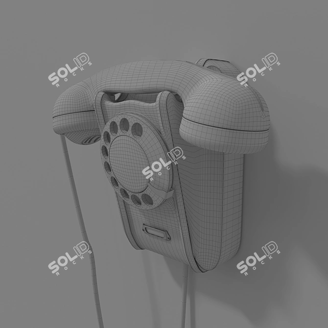 Classic Wall Phone 3D model image 3