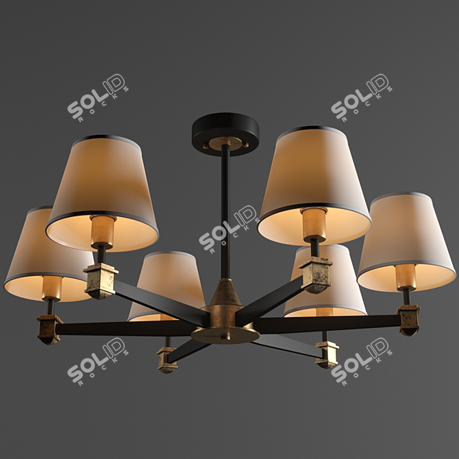 Elegant Crystal Chandelier - 73x38 cm 3D model image 1