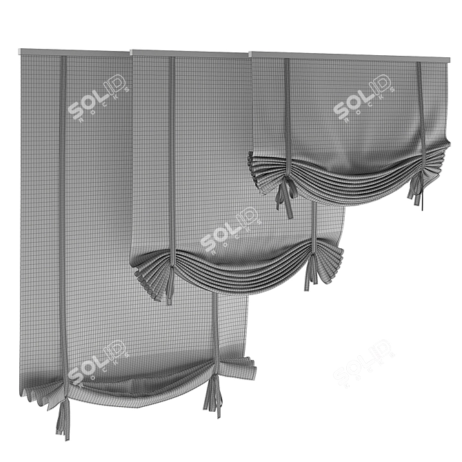 Elegant Roman Blinds - Modern Detail 3D model image 3