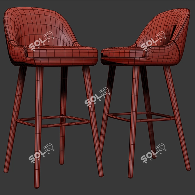 375 Walter Knoll Barstool: Sleek & Stylish Seating Solution 3D model image 3