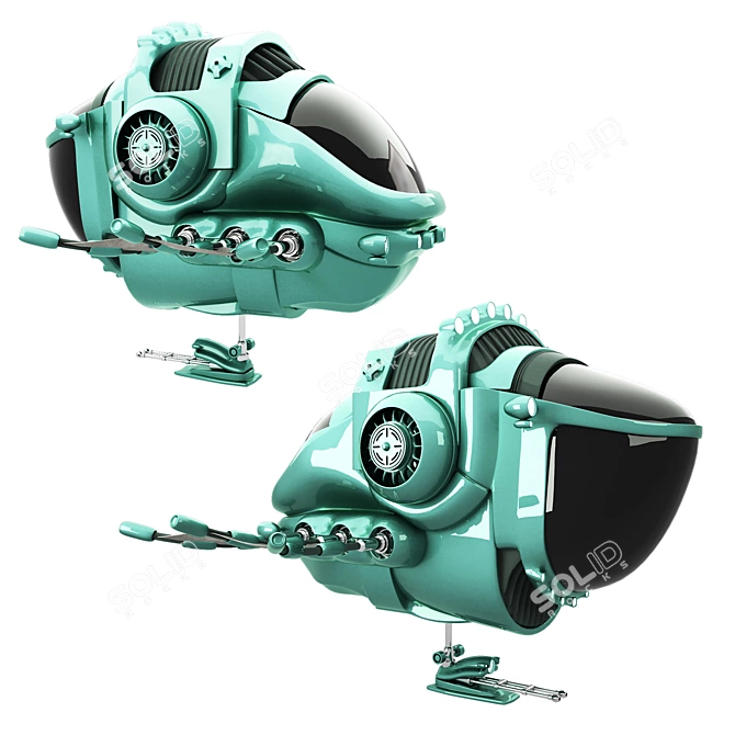 Cosmic Cruiser: Futuristic Gaming Spaceship 3D model image 1
