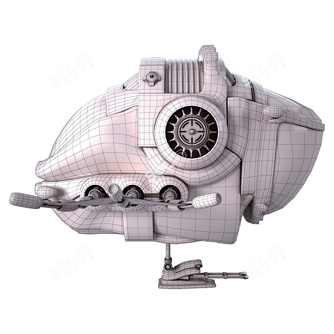 Cosmic Cruiser: Futuristic Gaming Spaceship 3D model image 3