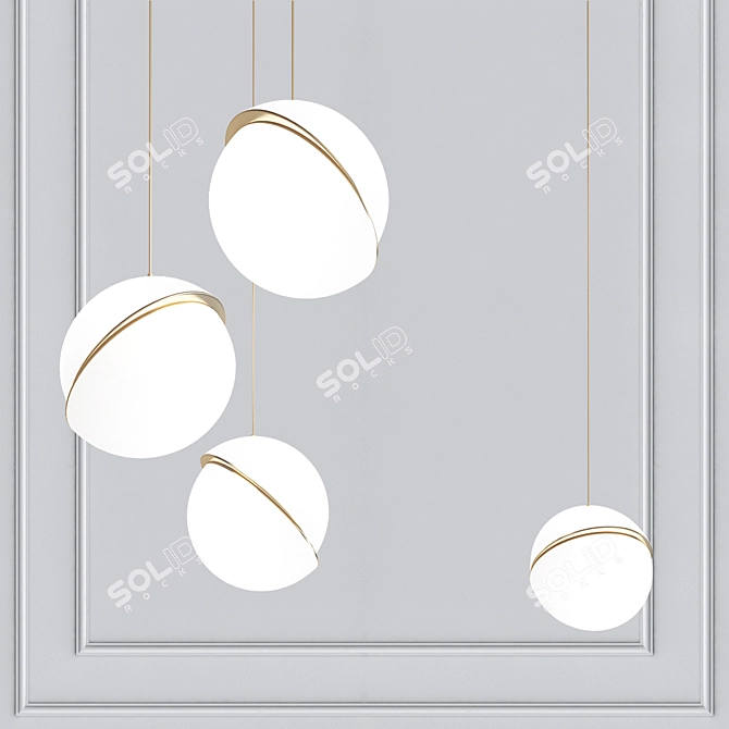 Elegant Crescent Chandelier - Lee Broom 3D model image 1