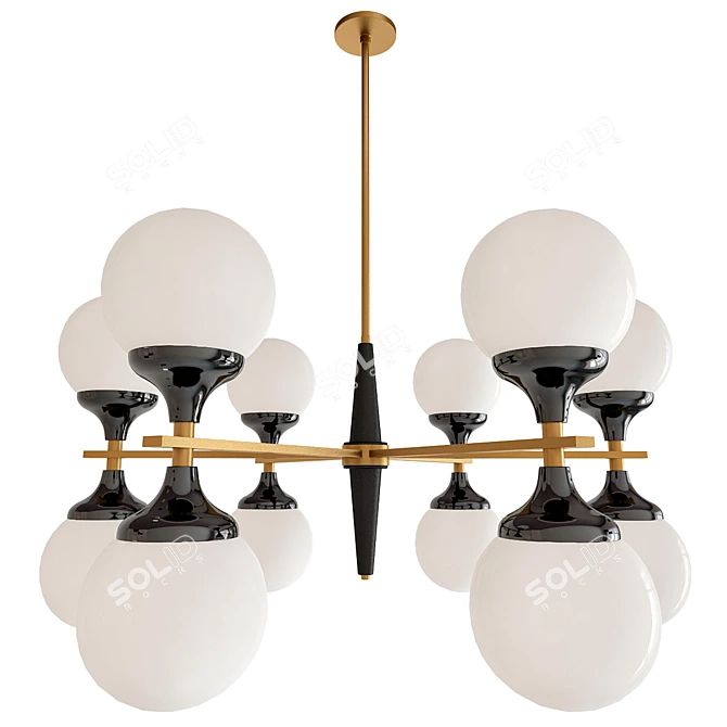 Elegant Ball Valley Chandelier 3D model image 1
