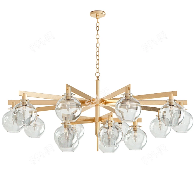 Elegant Carmella Globe Pendant 3D model image 1