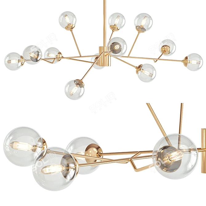 Elegant Rustic Dallas Chandelier 3D model image 1