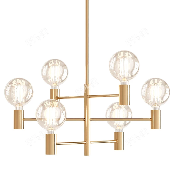 Golden Helix Chandelier: Elegant Illumination 3D model image 1